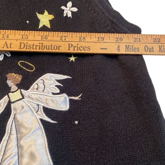 Vintage Blair Christmas Sweater Vest Angels Hope Believe Women Size Large - Picture 8 of 11